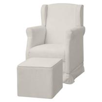 Poltrona De Amamentação Com Balanço e Puff Doçura Bouclê