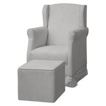 Poltrona De Amamentação Com Balanço e Puff Doçura Bouclê