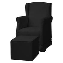 Poltrona De Amamentação Com Balanço e Puff Doçura Bouclê