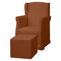 Poltrona De Amamentação Com Balanço e Puff Doçura Bouclê