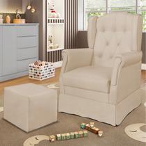 Poltrona de Amamentação com Balanço e Puff Elyra Suede Poltrona de Amamentação com Balanço e Puff Elyra Suede
