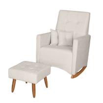 Poltrona de Amamentação com Balanço e Puff Lizzi Bouclê F06 - D'Rossi