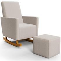Poltrona De Amamentação Com Balanço E Puff Ravena W01 Bouclê Creme - Lyam Decor Poltrona De Amamentação Com Balanço E Puff Ravena W01 Bouclê Creme - Lyam Decor