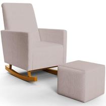Poltrona De Amamentação Com Balanço E Puff Ravena W01 Linho Bege - Lyam Decor Poltrona De Amamentação Com Balanço E Puff Ravena W01 Linho Bege - Lyam Decor