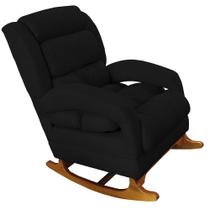 Poltrona de Amamentação com Balanço Luna Suede Preto Base de Madeira C05 - D'Rossi Poltrona de Amamentação com Balanço Luna Suede Preto Base de Madeira C05 - D'Rossi