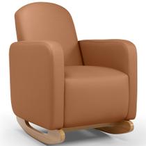 Poltrona de Amamentação com Balanço Orgânica Saori W01 material sintético Mocca - Lyam Decor