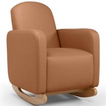 Poltrona de Amamentação com Balanço Orgânica Saori W01 material sintético Mocca - Lyam Decor
