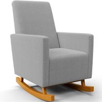 Poltrona De Amamentação Com Balanço Ravena W01 Bouclê Cinza - Lyam Decor Poltrona De Amamentação Com Balanço Ravena W01 Bouclê Cinza - Lyam Decor