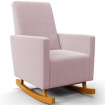Poltrona de Amamentação com Balanço Ravena W01 Bouclê Rosê - Lyam Decor Poltrona de Amamentação com Balanço Ravena W01 Bouclê Rosê - Lyam Decor