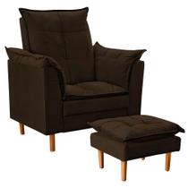 Poltrona De Amamentação Com Puff Quarto Bebê Angelina Suede Cor:marrom Poltrona De Amamentação Com Puff Quarto Bebê Angelina Suede Cor:marrom