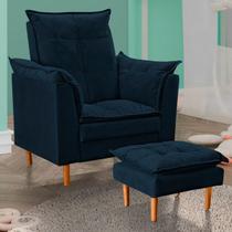 Poltrona De Amamentação Com Puff Quarto Bebê Encanto Suede