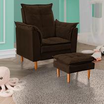 Poltrona De Amamentação Com Puff Quarto Bebê Encanto Suede