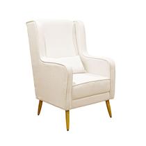 Poltrona de Amamentação Eduarda Puff Veludo Bege - BlissBaby