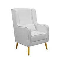 Poltrona de Amamentação Eduarda Puff Veludo Cinza BlissBaby