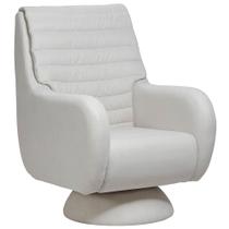 Poltrona de Amamentação Fixa Base Cone Sky D02 Linho Branco C-419 - Lyam Decor