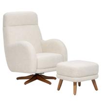 Poltrona de Amamentação Giratória Balanço e Puff Laura Bouclé Off White - Nexta Casa Poltrona de Amamentação Giratória Balanço e Puff Laura Bouclé Off White - Nexta Casa