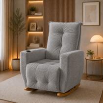 Poltrona de Amamentação Luna com Balanço Suave e Puff Brinde Premium Confortável Luxo Quarto de Bebê Boucle Poltrona de Amamentação Luna com Balanço Suave e Puff Brinde Premium Confortável Luxo Quarto de Bebê Boucle