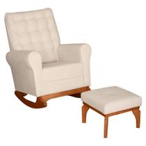 Poltrona de Amamentação Paris com Balanço Pés Canoa e Puff - Fratello Poltrona de Amamentação Paris com Balanço Pés Canoa e Puff - Fratello