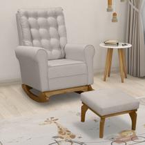 Poltrona de amamentação Paris Linho Bege com PUFF Poltrona de amamentação Paris Linho Bege com PUFF