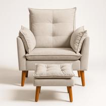 Poltrona De Amamentação, Poltrona Para Descanso E Leitura, Poltrona Com Puff Veludo Luxo