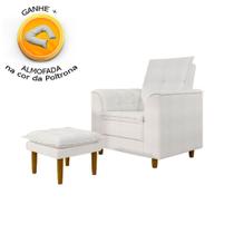 Poltrona de Amamentação Quarto Infantil com Puff Kate Pés Palito Bouclê Off White + Binde Amofada Poltrona de Amamentação Quarto Infantil com Puff Kate Pés Palito Bouclê Off White + Binde Amofada