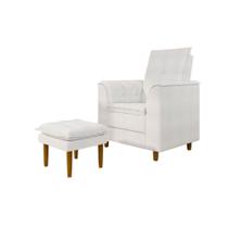 Poltrona de Amamentação Quarto Infantil com Puff Kate Pés Palito Bouclê Off White - New Belle Poltrona de Amamentação Quarto Infantil com Puff Kate Pés Palito Bouclê Off White - New Belle