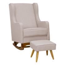 Poltrona De Amamentação Sofia C/ Balanço Puff Bebê Completo