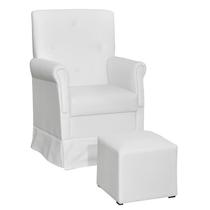 Poltrona de Amamentação Suzi com Balanço e Puff material sintético Branco - Phoenix Baby Poltrona de Amamentação Suzi com Balanço e Puff material sintético Branco - Phoenix Baby