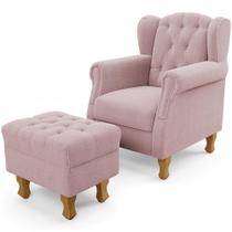 Poltrona de Amamentação Yara P02 Com Puff Paris Luis Xv L02 Bouclê Rosê - Lyam Decor Poltrona de Amamentação Yara P02 Com Puff Paris Luis Xv L02 Bouclê Rosê - Lyam Decor