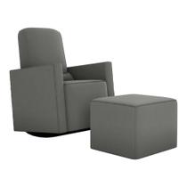 Poltrona De Balanço 66cm Com Puff Multimóveis Cr45268 Cinza