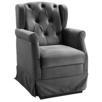 Poltrona de Balanço Para Amamentação Ternura Suede Chumbo Poltrona de Balanço Para Amamentação Ternura Suede Chumbo