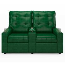 Poltrona de Cinema Reclinável 2 Lugares Baú USB Mallie FH9 PU Verde Musgo - Mpozenato Poltrona de Cinema Reclinável 2 Lugares Baú USB Mallie FH9 PU Verde Musgo - Mpozenato