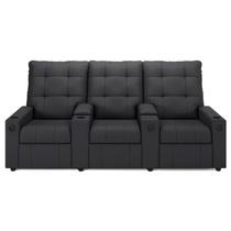 Poltrona de Cinema Reclinável 3 Lugares Baú Usb Mallie Fh9 Veludo Cinza - Mpozenato Poltrona de Cinema Reclinável 3 Lugares Baú Usb Mallie Fh9 Veludo Cinza - Mpozenato