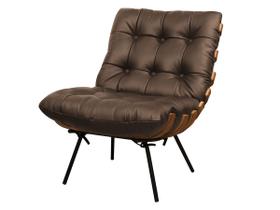 Poltrona de Couro Costela - Marrom - Mempra