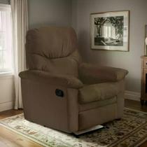 Poltrona de Descanso do Papai Reclinável em Suede Marrom Crypton - Larbelle