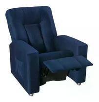 Poltrona de Descanso do Papai Reclinável em Veludo Azul Xtz - Larbelle Poltrona de Descanso do Papai Reclinável em Veludo Azul Xtz - Larbelle