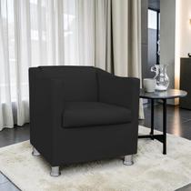 Poltrona de Espera Decorativa para Recepção e Consultório, Material Sintético Bege, Assento Confortável com Espuma D23 e Pés Metalizados Poltrona de Espera Decorativa para Recepção e Consultório, Material Sintético Bege, Assento Confortável com Espuma D23 e Pés Metalizados
