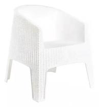 Poltrona de Fibra Sintética Ibiza Cor Branca Piscina Jardim Interior Exterior Garden Life