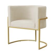 Poltrona de Luxo Luana Veludo Bege Base Metálica Dourada - Belliv Decor Poltrona de Luxo Luana Veludo Bege Base Metálica Dourada - Belliv Decor