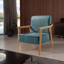 Poltrona de Madeira Eucalipto, Com Braço e Estofada Lina Poltrona de Madeira Eucalipto, Com Braço e Estofada Lina