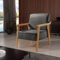 Poltrona de Madeira Eucalipto, Com Braço e Estofada Lina Poltrona de Madeira Eucalipto, Com Braço e Estofada Lina