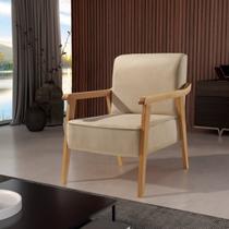 Poltrona de Madeira Eucalipto, Com Braço e Estofada Lina Poltrona de Madeira Eucalipto, Com Braço e Estofada Lina