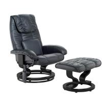 Poltrona de Massagem com Puff Louisiana material sintético Preto