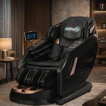 Poltrona de Massagem Evolution Pro 3D Relaxante Zero Gravidade com Bluetooth, Airbags Corporais, Preto