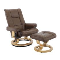 Poltrona de Massagem Minnesota Com Puff em Preto e Marrom Vintage - Rivatti