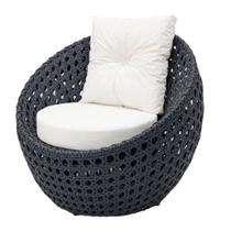 Poltrona De Varanda Em Alumínio E Fibra Sintética Azul Branco