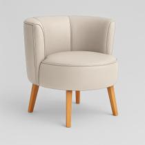 Poltrona Decor para Recepção Comercial Tecido Corano Resistente Pés de Madeira