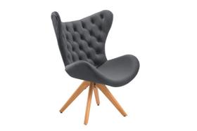 Poltrona Decorativa 1 Lugar Afrodite Suede Capitone Pe Palito Unidecor