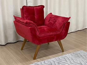 Poltrona Decorativa 1 Lugar Vermelho 608 Opala