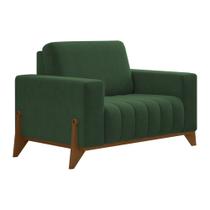 Poltrona Decorativa 116cm Ouro Veludo Verde - Sallar Home